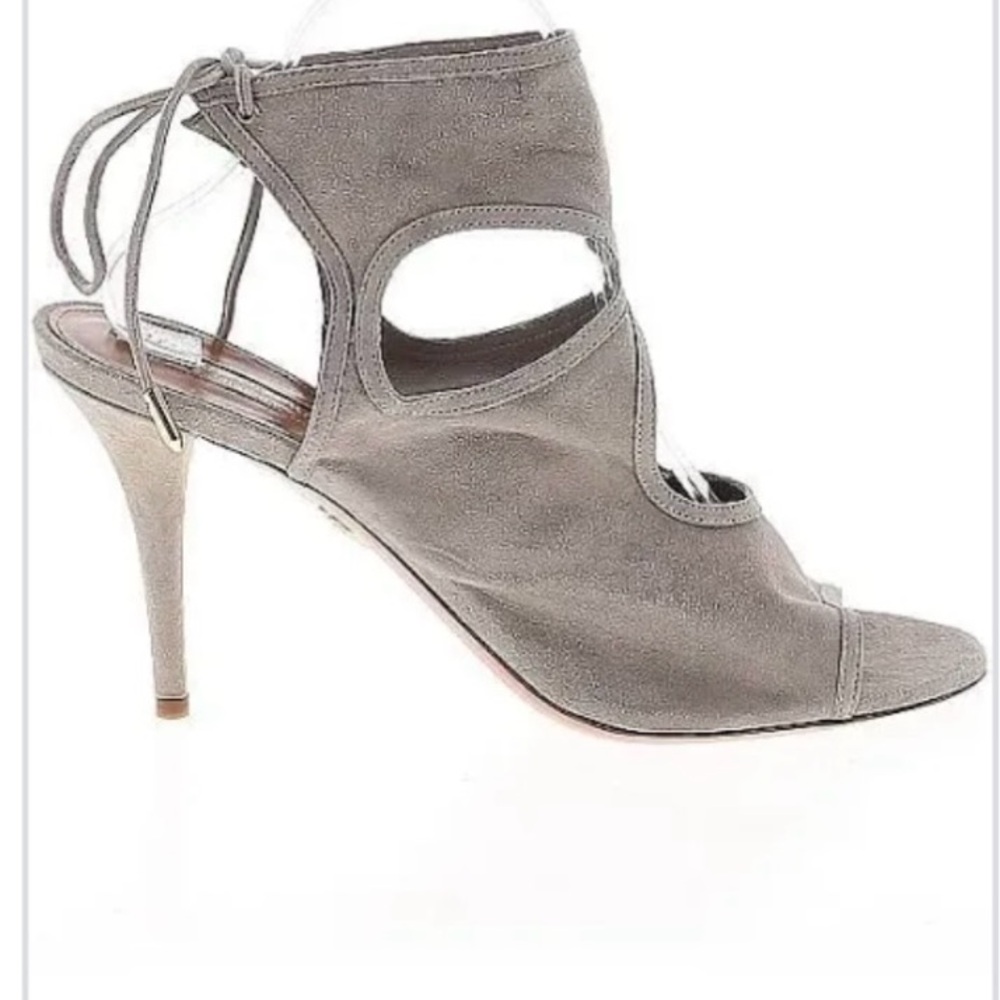 Aquazurra Sexy thing gray suede sandals size 38